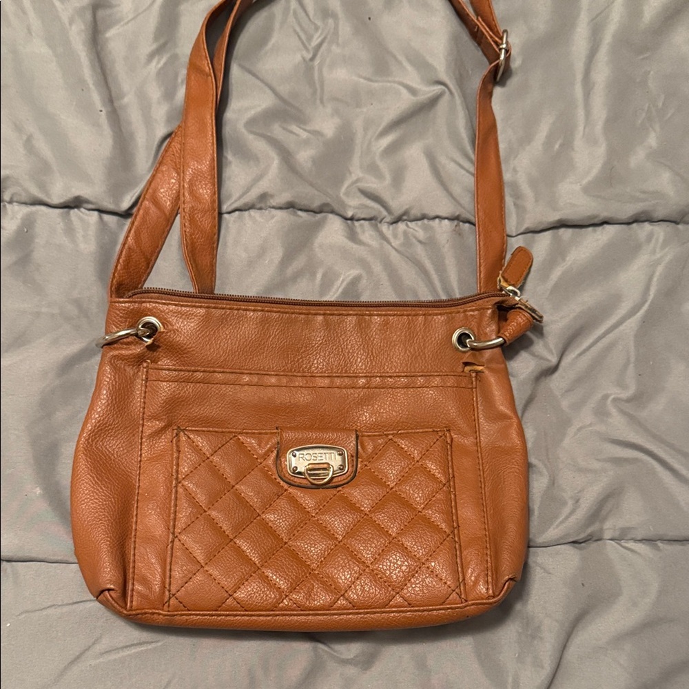 Rosetti Tan Quilted Crossbody Bag